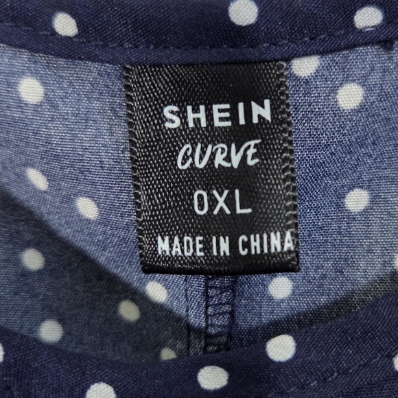 SHEIN Navy Polka Dot Wide Leg Jumpsuit Size 0XL - Picture 6 of 6